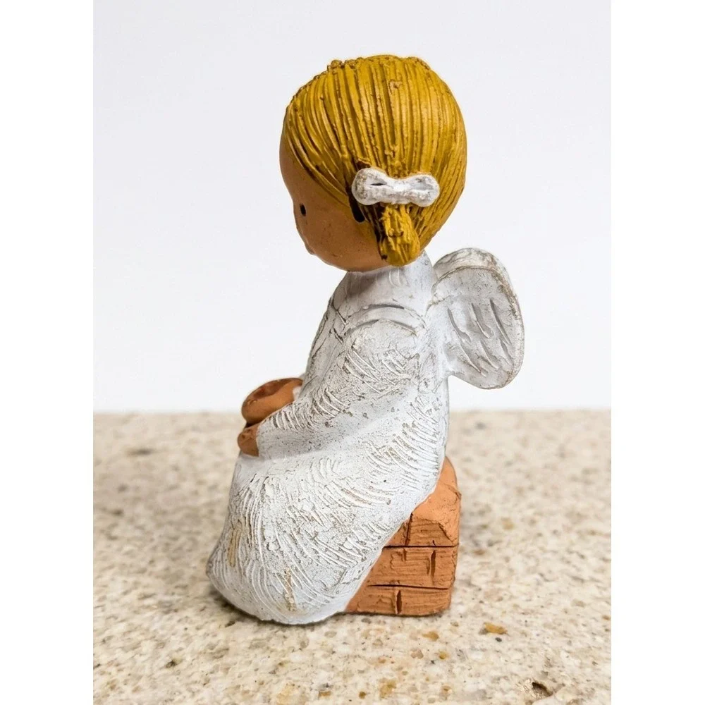 Vintage Jullar Terra Cotta Angel Figurines / Candle Holders, 4.5-6